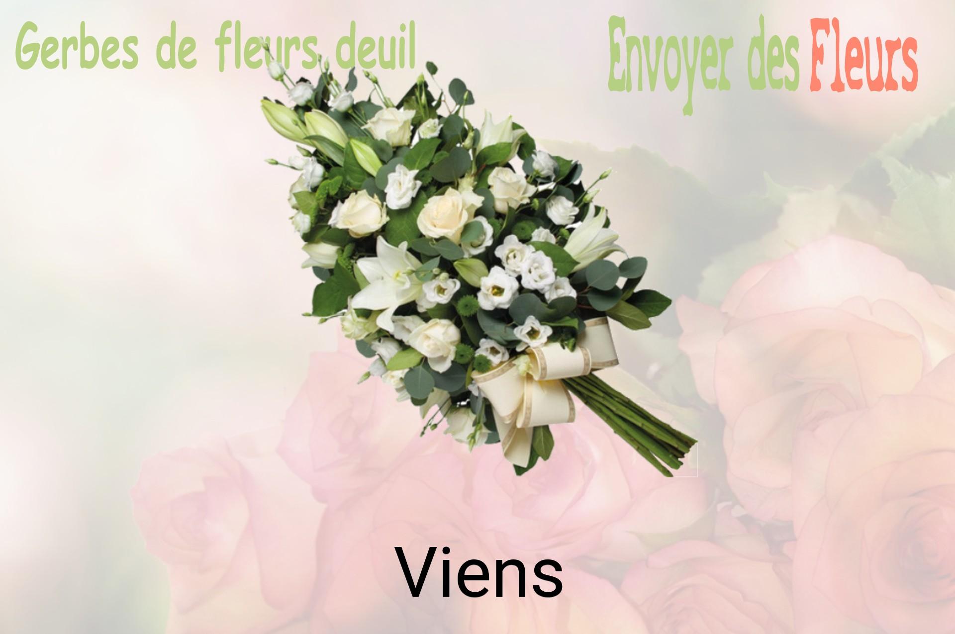 Gerbe de fleurs de deuil livrée à Viens